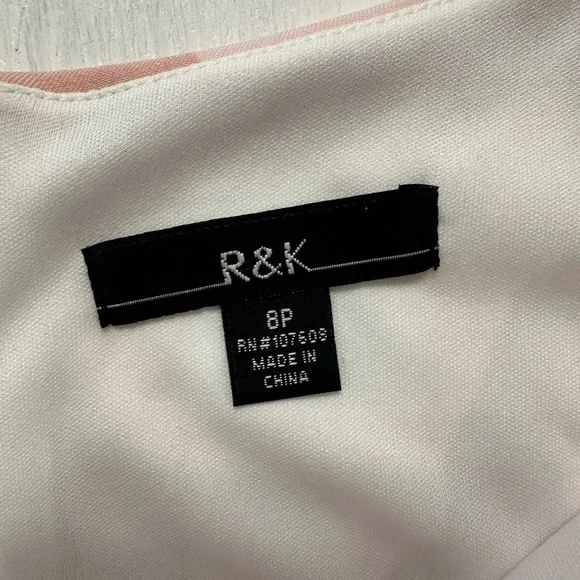 R&K Size 8P Pink Gingham Fit & Flare Dress Sleeveless Midi Checkered - Picture 6 of 8